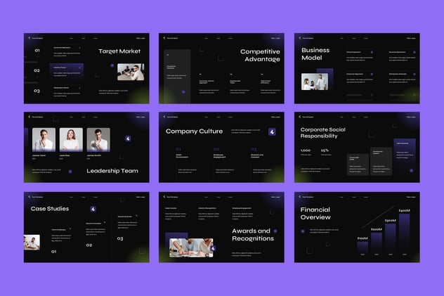 紫色渐变现代公司简介商务宣传PPT模板 - PPT派 紫色渐变现代公司简介商务宣传PPT模板 - PPT派