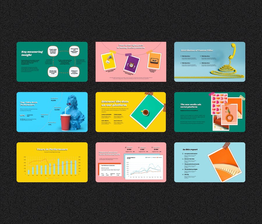 复古社交媒体报告欧美PowerPoint模板 - PPT派 复古社交媒体报告欧美PowerPoint模板 - PPT派