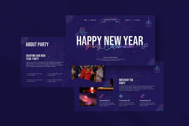 新年快乐PowerPoint模板 - PPT派 新年快乐PowerPoint模板 - PPT派