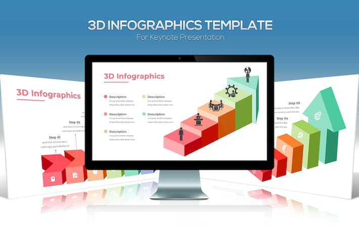 3D立体信息图形箭头指向keynote模板 - PPT派 3D立体信息图形箭头指向keynote模板 - PPT派