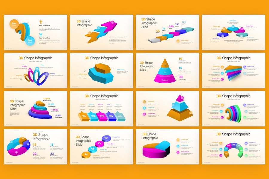 彩色3D立体金字塔层级图步骤信息图形PPT模板 - PPT派 彩色3D立体金字塔层级图步骤信息图形PPT模板 - PPT派