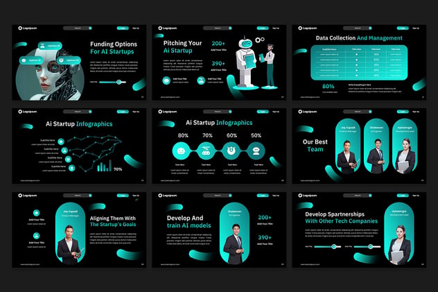 人工智能初创技术AI PPT模板 - PPT派 人工智能初创技术AI PPT模板 - PPT派