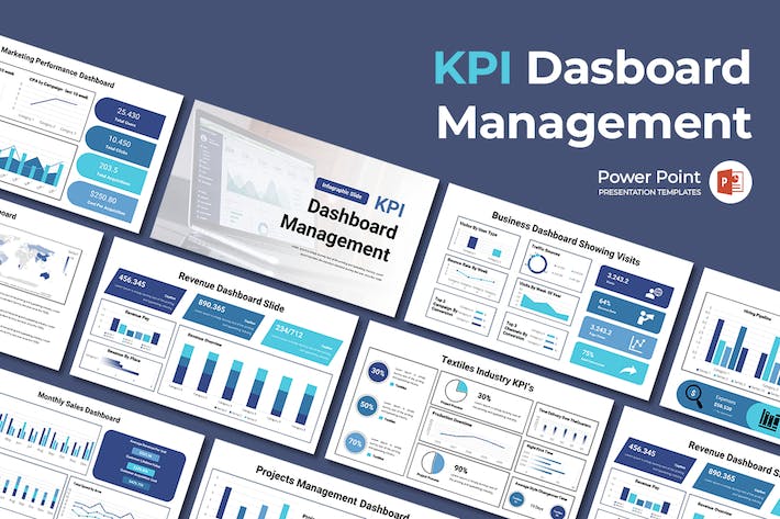 KPI数据管理分析图形报告PPT模板 - PPT派