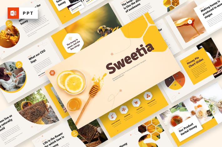 甜蜜养蜂产业介绍PPT模板 - PPT派