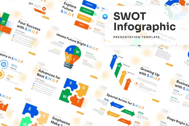 SWOT信息图形keynote模板 - PPT派