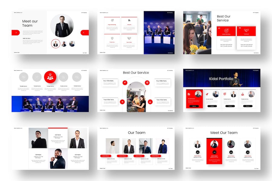 商务团队协作效率提升PPT模板 - PPT派