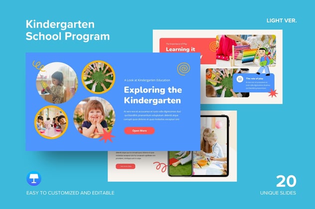 幼儿园学校教育课程计划Keynote模板 - PPT派