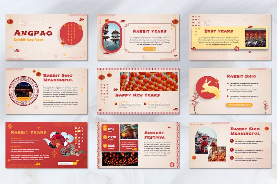 中国新年传统装饰布景设计展示PPT模板 - PPT派 中国新年传统装饰布景设计展示PPT模板 - PPT派