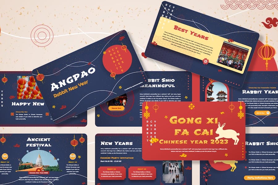 中国新年传统装饰布景设计展示PPT模板 - PPT派 中国新年传统装饰布景设计展示PPT模板 - PPT派