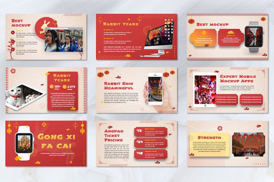 中国新年传统装饰布景设计展示PPT模板 - PPT派 中国新年传统装饰布景设计展示PPT模板 - PPT派