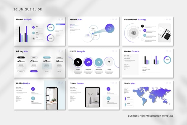 带渐变的商业计划PowerPoint模板 - PPT派 带渐变的商业计划PowerPoint模板 - PPT派