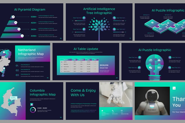 AI人工智能机器人PPT模板 - PPT派 AI人工智能机器人PPT模板 - PPT派