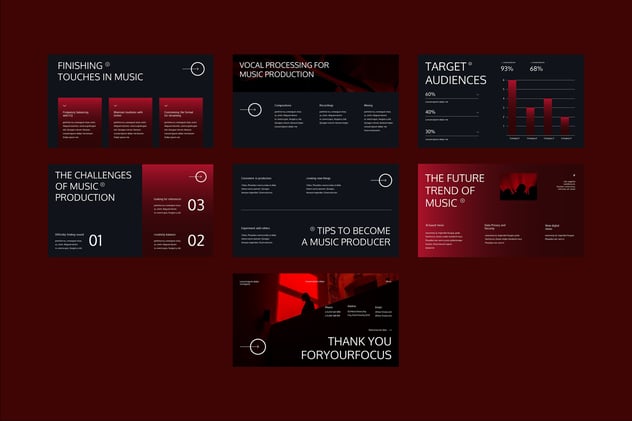 红黑配色音乐制作主题keynote模板 - PPT派 红黑配色音乐制作主题keynote模板 - PPT派