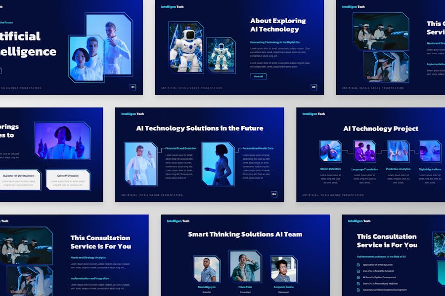 AI智能技术人工智能keynote模板 - PPT派 AI智能技术人工智能keynote模板 - PPT派