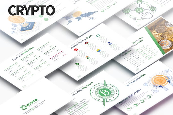 加密货币比特币概念图形PPT模板 - PPT派