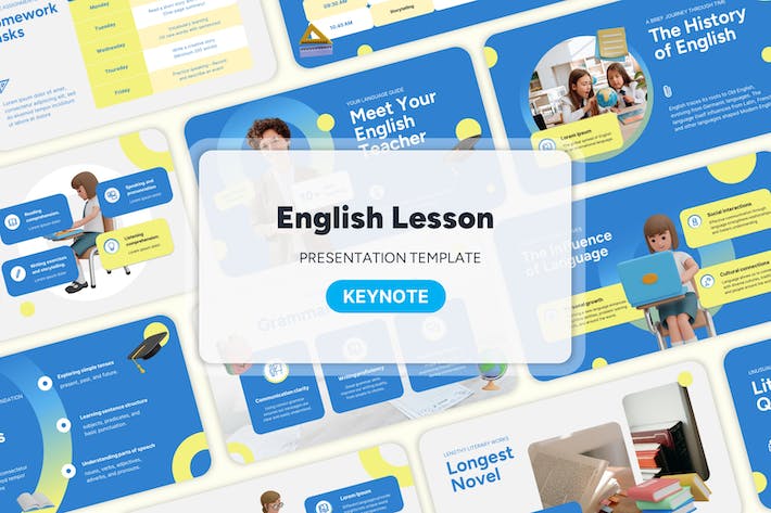 英语课程教学内容设计Keynote模板 - PPT派