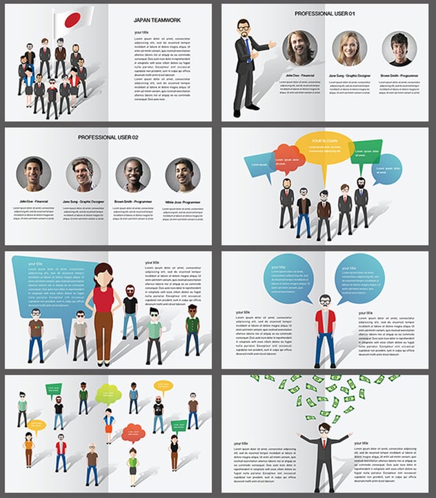 商业人物插画图形keynote模板 - PPT派