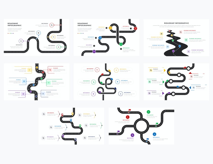 路线图规划信息图表Keynote模板 - PPT派