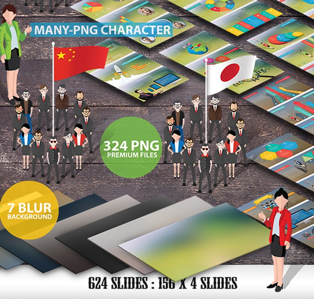 商业人物插画图形keynote模板 - PPT派