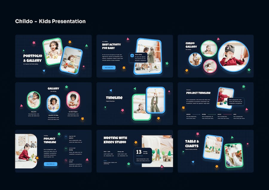 蓝色儿童学习成长教育PPT模板 - PPT派