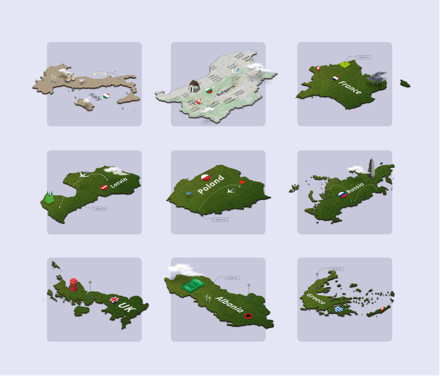 3D立体地图小房子图表PPT模板 - PPT派 3D立体地图小房子图表PPT模板 - PPT派