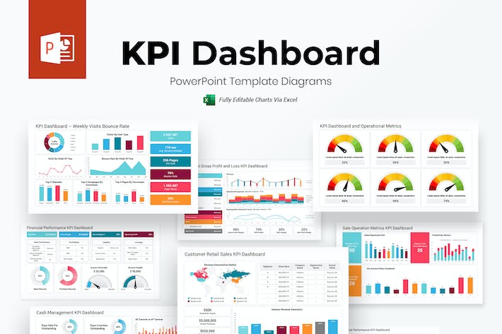 KPI数据仪表板图表可视化分析PPT模板 - PPT派