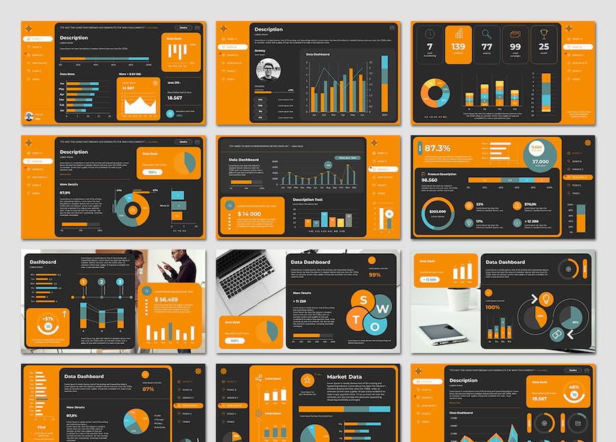 数据仪表板PowerPoint模板 - PPT派 数据仪表板PowerPoint模板 - PPT派