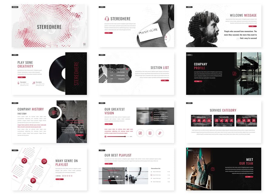 音乐品牌创意视觉营销PPT模板 - PPT派 音乐品牌创意视觉营销PPT模板 - PPT派