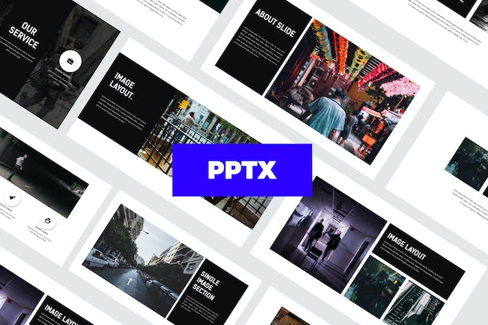 欧美潮流大图展示版式设计PPT模板 - PPT派