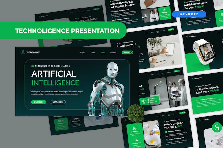 人工智能技术应用发展趋势Keynote模板 - PPT派
