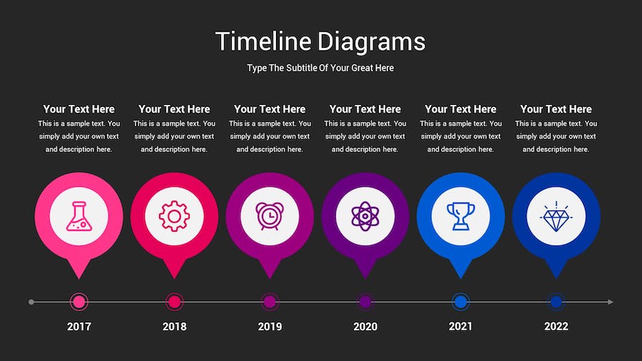 时间轴图表深色主题Keynote模板 - PPT派 时间轴图表深色主题Keynote模板 - PPT派