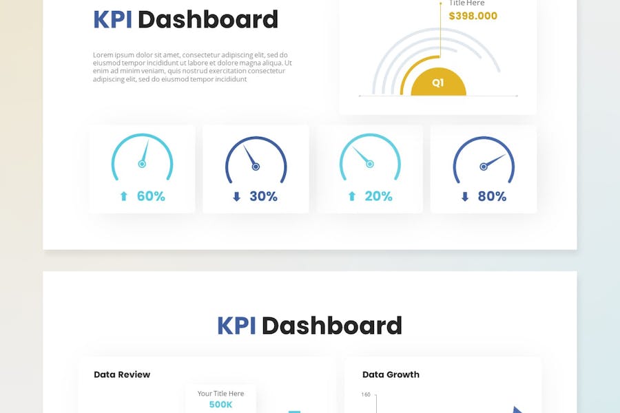 KPI业绩仪表盘图表数据PPT模板 - PPT派