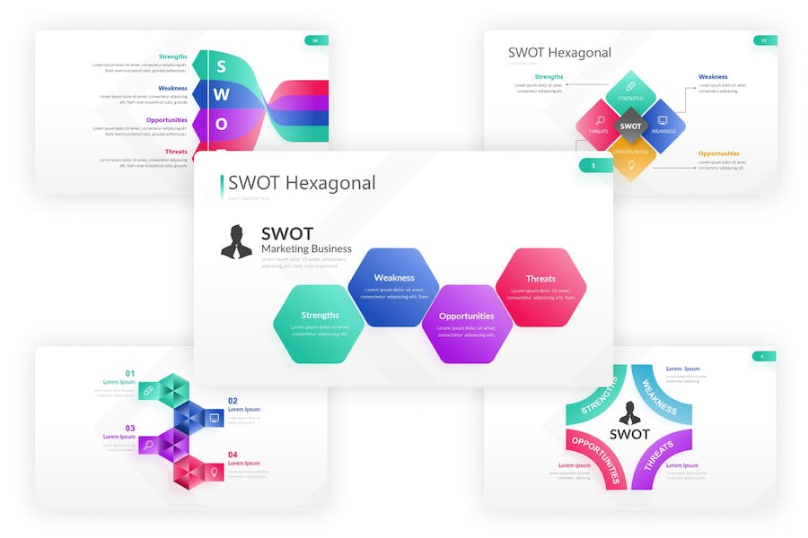 新拟态风格SWOT信息图表ppt模板 - PPT派 新拟态风格SWOT信息图表ppt模板 - PPT派