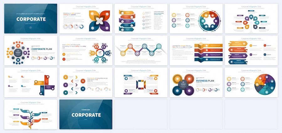 圆圈标签形企业信息图表PPT模板 - PPT派 圆圈标签形企业信息图表PPT模板 - PPT派
