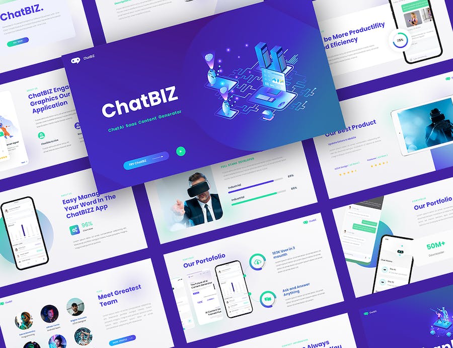 人工智能chatGPT对话生成科技未来keynoteT模板 - PPT派 人工智能chatGPT对话生成科技未来keynoteT模板 - PPT派
