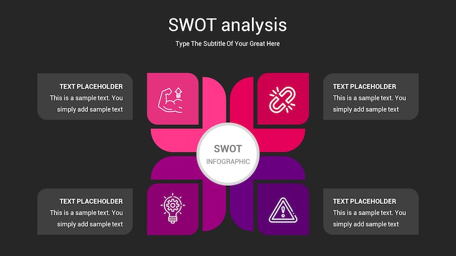 SWOT分析暗箱操作深色Keynote模板 - PPT派 SWOT分析暗箱操作深色Keynote模板 - PPT派
