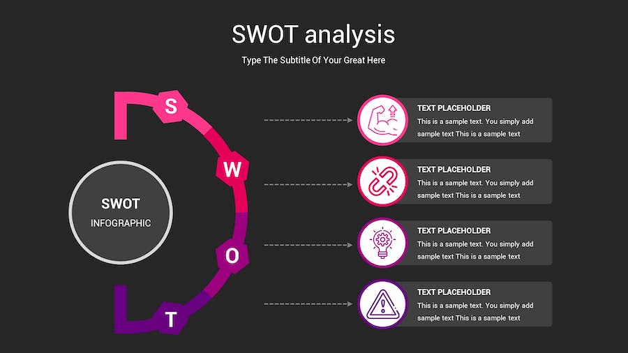SWOT分析暗箱操作深色Keynote模板 - PPT派 SWOT分析暗箱操作深色Keynote模板 - PPT派