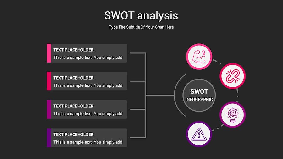 SWOT分析暗箱操作深色Keynote模板 - PPT派 SWOT分析暗箱操作深色Keynote模板 - PPT派