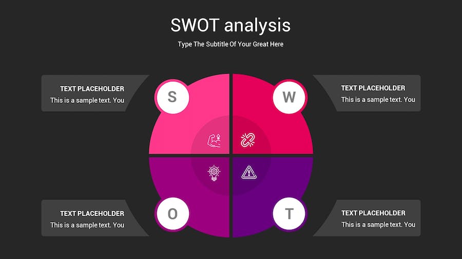 SWOT分析暗箱操作深色Keynote模板 - PPT派 SWOT分析暗箱操作深色Keynote模板 - PPT派