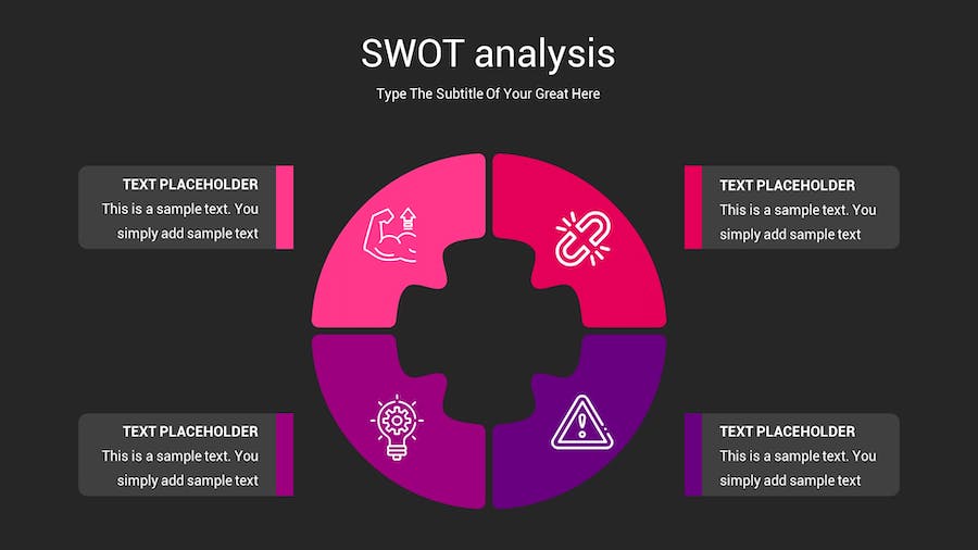 SWOT分析暗箱操作深色Keynote模板 - PPT派 SWOT分析暗箱操作深色Keynote模板 - PPT派