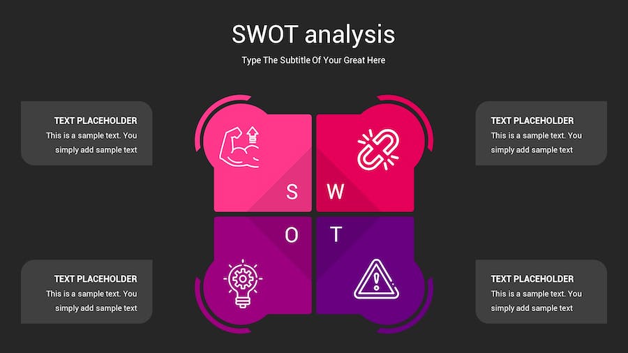 SWOT分析暗箱操作深色Keynote模板 - PPT派 SWOT分析暗箱操作深色Keynote模板 - PPT派