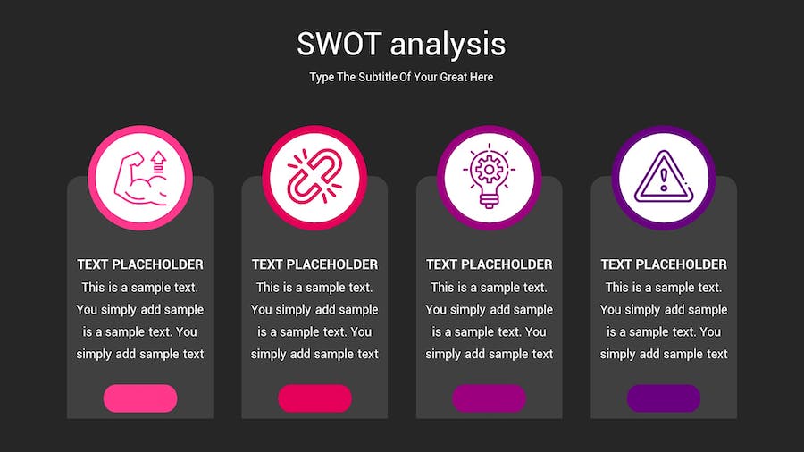 SWOT分析暗箱操作深色Keynote模板 - PPT派 SWOT分析暗箱操作深色Keynote模板 - PPT派