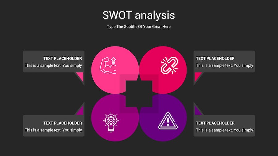 SWOT分析暗箱操作深色Keynote模板 - PPT派 SWOT分析暗箱操作深色Keynote模板 - PPT派