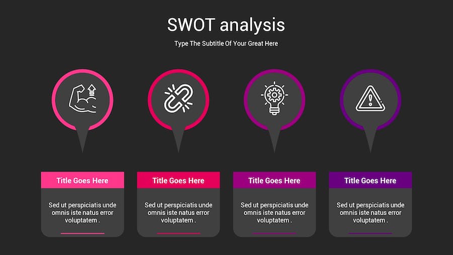 SWOT分析暗箱操作深色Keynote模板 - PPT派 SWOT分析暗箱操作深色Keynote模板 - PPT派