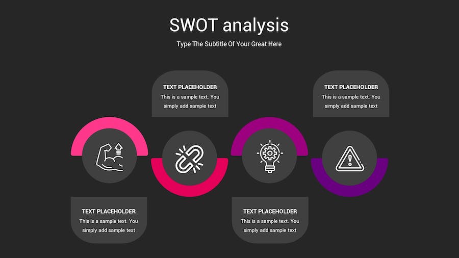 SWOT分析暗箱操作深色Keynote模板 - PPT派 SWOT分析暗箱操作深色Keynote模板 - PPT派