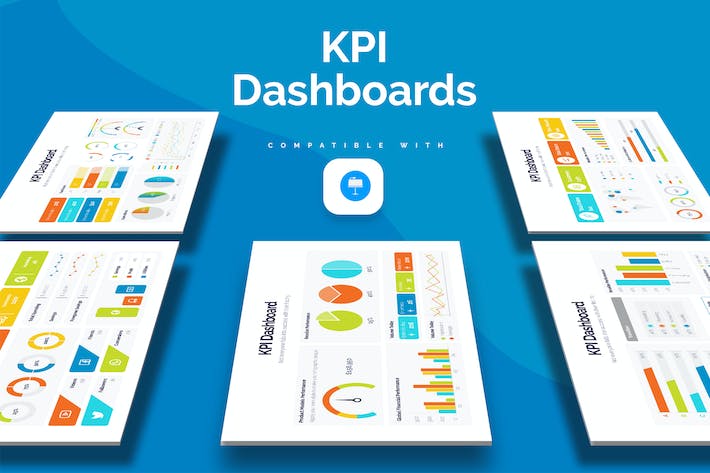 市场营销KPI数据分析仪表板信息图表Keynote模板 - PPT派