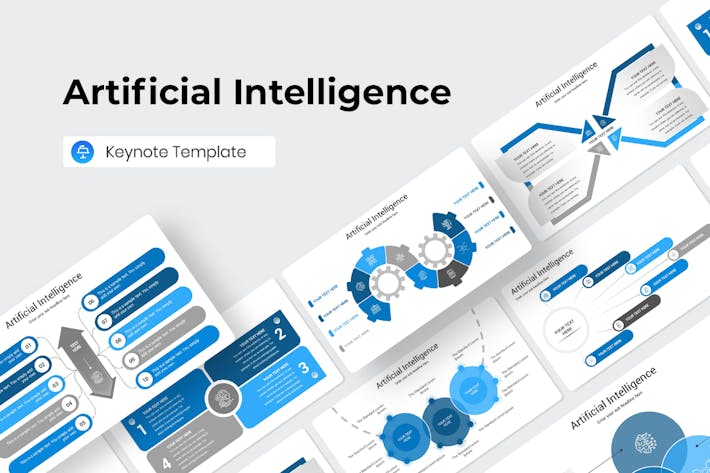 AI 人工智能数据图形分析keynote模板 - PNG派