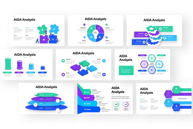 AIDA分析信息图表keynote模板 - PPT派 AIDA分析信息图表keynote模板 - PPT派