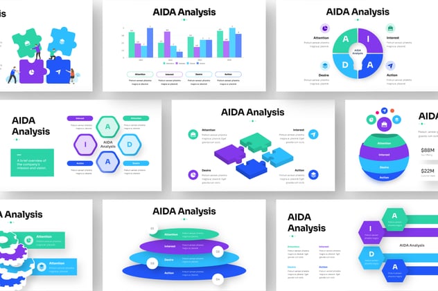 AIDA分析信息图表keynote模板 - PPT派 AIDA分析信息图表keynote模板 - PPT派