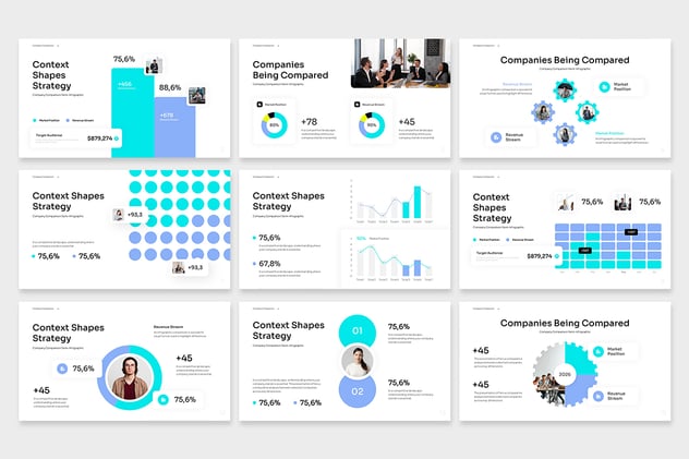 公司信息比较图形PPT模板 - PPT派 公司信息比较图形PPT模板 - PPT派
